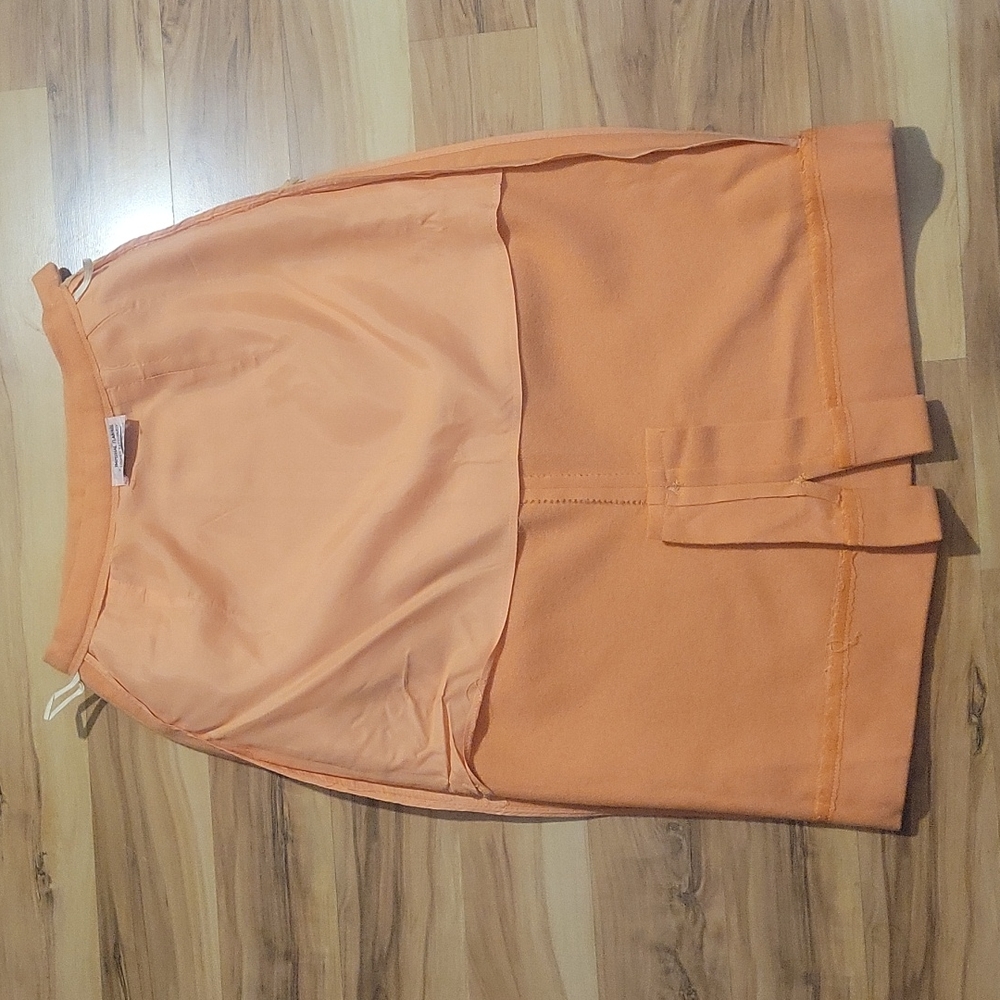 Vintage 60s 70s  Orange Wool Skirt S - Picture 6 of 10